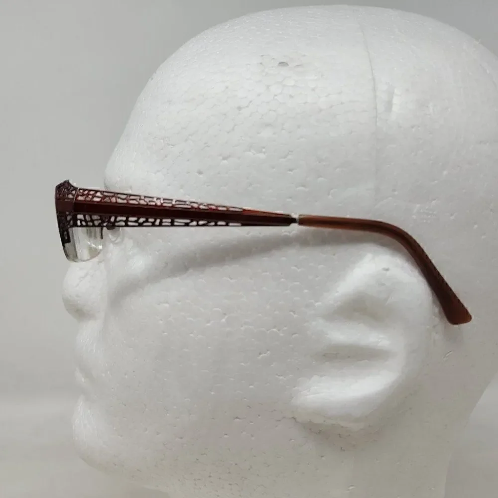 BEAUSOLEIL M163 EYEGLASSES FRAME PARIS HALF RIMLESS RED METAL 52 18 135